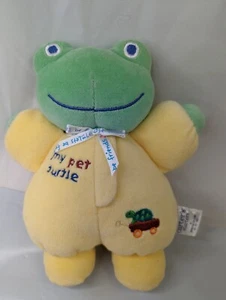 Carters Starters My Pet Tartaruga Rana Peluche Sonaglio 8 Pollici Giallo Verde Imbottito - Foto 1 di 4