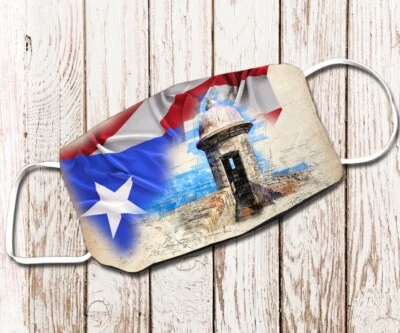 Face Mask with Filter Pocket/ Unisex/ Puerto Rico - Image 1 of 3