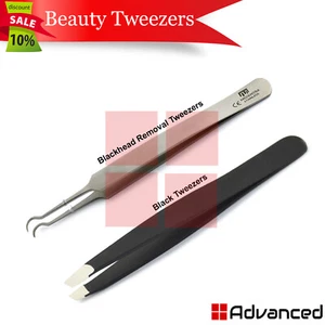 Professional Eyebrow Hair Removing Tweezers Beauty Blackhead Remover Curved Tip - Picture 1 of 3