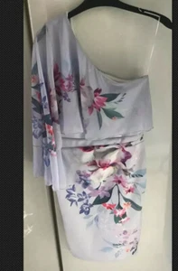 Lipsy Size 8 One Shoulder Cornflower Lucia Floral Dress BNWT - Picture 1 of 2