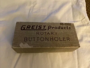 Vintage Greist Product Rotary Buttonholer In Box With Instructions & Attachments - Picture 1 of 8