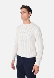 Maglione Uomo Invernale con Trecce Girocollo Made in Italy Pullover Slim Fit - Imagen 1 de 21