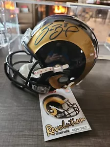 Sam Bradford 8 signed St Louis Rams mini helmet w/ gold foil Revolution RC /2002 - Picture 1 of 6
