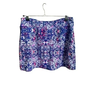 Tranquility Athletic Skort Mini Skirt Activewear Blue Pink Print Sall - Picture 1 of 6
