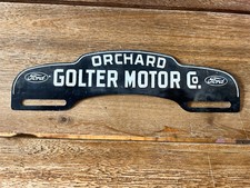 Orchard Golter Motor Co Ford Reflective License Plate Topper Hot Rod