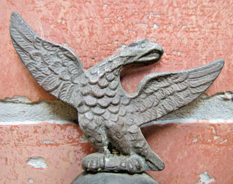 Antique Spread Winged Eagle Ball Topper Finial Clock Flag Pole Coffee Grinder Cover