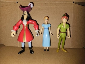 Disney Park Exclusive 3.75” Peter Pan Lot Of 3 Figures Cake Topper RARE - Picture 1 of 8