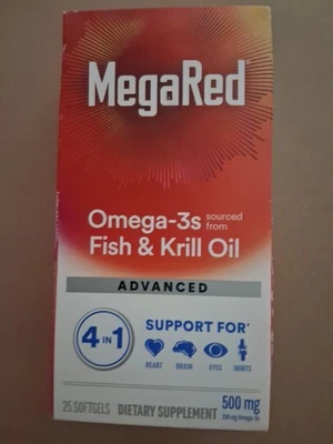 Schiff Mega Red Advanced 4in1 Omega Fatty Acid - 25 Softgel Each 08/2026 - Image 1 of 4