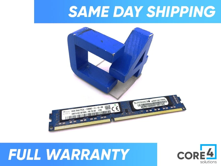 HYNIX HMT41GE7BFR8A-PB 8GB PC3L-12800E VLP 2RX8 DIMM - Image 1 of 1