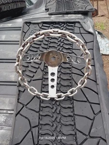 VTG 1970s Original 6” X 8” Chrome Chain Steering Wheel Lowrider Used Light Rust - Bild 1 von 15