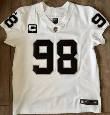 Authentic Nike Vapor Elite Raiders Maxx Crosby Jersey Size 48/XL White - Image 1 of 4