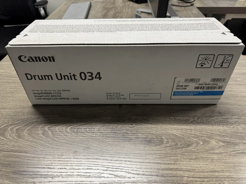 Cartucho de tambor sellado Canon 034 cian 9457B001 OEM **NUEVO** Foto 1 de 4