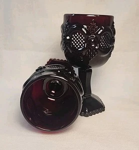  Juego de 2 vasos cordiales Avon 1876 Cape Cod rojo rubí, - Imagen 1 de 4