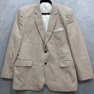 Blazer Alan River Para Hombres 44R Rojo Marfil Rayas Seersucker Abrigo Deportivo Chaqueta Foto 1 de 4