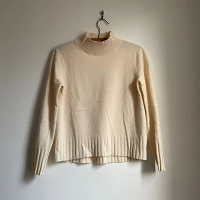 Suéter de Cachemira J.Crew Marfil 100% Cuello Simulado Manga Larga Pullover Talla XS Foto 1 de 4