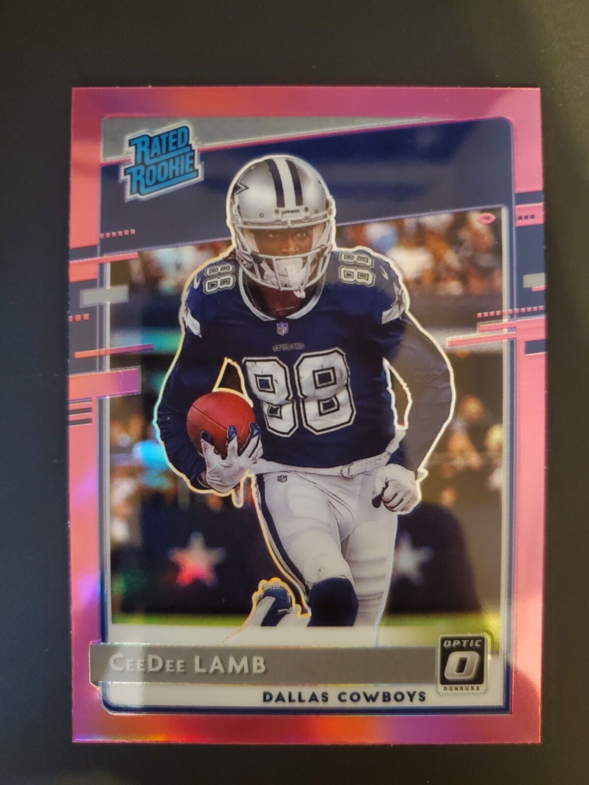 2020 Panini Donruss Rated Optic Preview Pink Prizm CeeDee Lamb #P-306 Rookie RC