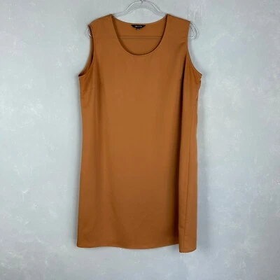 Vestido recto MIook talla L satinado sin mangas marrón hasta la rodilla ropa de carrera Foto 1 de 4