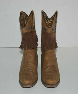 Blazing Roxx braune Fransen Cowgirl Stiefel Mädchen Größe 1,5 - Bild 1 von 7