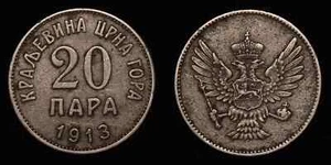 MONTENEGRO 1913 Twenty 20 Para KM# 19 #2 - Picture 1 of 3
