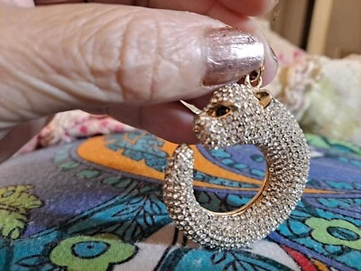 AMRITA SINGH GOLD PLATED CRYSTAL Panther Pendant NWOT - Image 1 of 4