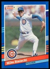 1991 Donruss Baseball Card Mike Bielecki Chicago Cubs #87