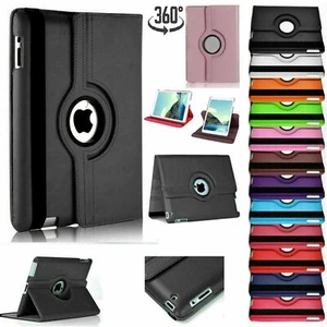 Smart Case Cover Leather 360 Rotating Apple iPad Air 2 iPad 10.2 Air 10.9 Mini 5 - Picture 1 of 23