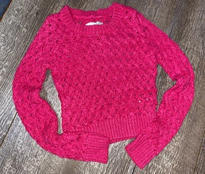 Beautiful Justice sz 8 pink sparkly open Weave sweater guc 6 7 ? - Picture 1 of 6