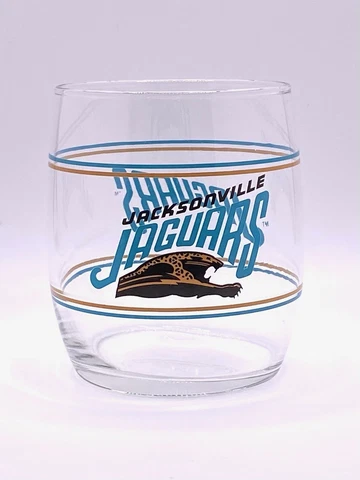 VINTAGE NFL JACKSONVILLE JAGUARS COCKTAIL GLASS Banned Logo Cover