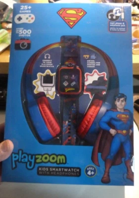 PlayZoom Kids Smartwatch with Headphones Superman DC - Image 1 of 4