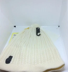 Womens Seger Classics Bamlana Pom Beanie White One Size New - Picture 1 of 6
