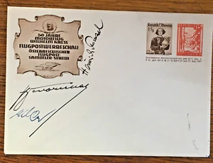 Österreich, " FLUGPOSTWERBESCHAU 50 J. Motorflug W. KRESS " Unterschrift, blanko - Bild 1 von 1