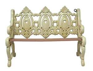 BURWOOD Vintage Park Bench Decor Doll Plant Shelf Ivory Wall Hanging Plastic - Picture 1 of 7