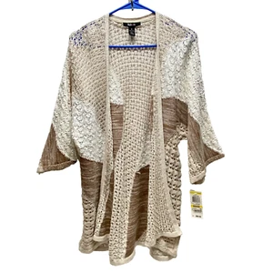 Style & Co Women's Open Front Cardigan Medium 3/4 Sleeve Knit Cover Up $69 NWT - Picture 1 of 14