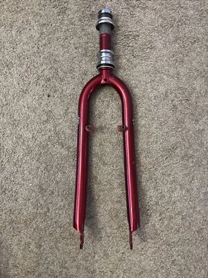 GT Rigid 21” BMX Fork 1” Threaded Metallic Maroon - Image 1 of 4