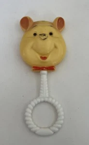 Winnie the Pooh Vintage Plastic Baby Rattle Sears Roebuck Walt Disney Production - Picture 1 of 4