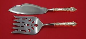 Meadow Rose by Wallace Sterling Silver Fish Serving Set 2 Piece Custom HHWS