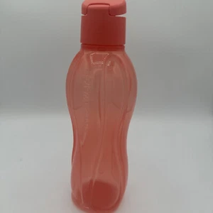 NEW Tupperware 'eco' Water Bottle 25 Oz- 750ml Salmon Color w/Flip-Top Cap - Picture 1 of 4