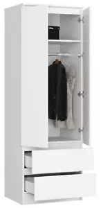 Kleiderschrank, 2-türiger Kleiderschrank, 2 Schubladen 180x60x51cm VIELE FARBE!! - Bild 1 von 36