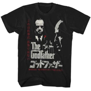 GODFATHER T-shirt Don Corleone Japanese Movie Poster Licensed Mens Tee Black New - Picture 1 of 1