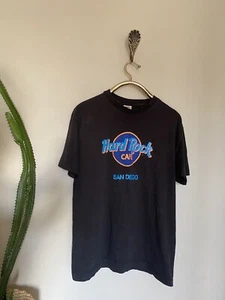 Vintage Hard Rock Cafe T-Shirt San Diego Size XL Single Stitch Black Neon USA - Picture 1 of 9