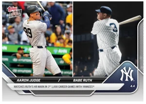 2025 Topps Now Aaron Judge #40 Matches Babe Ruth in Yankees Home Runs IN HAND - Picture 1 of 2