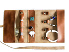 bijoux de voyage sac montre-bracelet cuir de vache maquillage cosmétique pochette marron W932