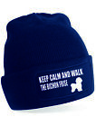 Keep Calm & Walk Bichon Frise Beanie Hat Dog Lovers Gift For Men & Ladies