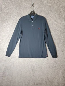 Ralph Lauren Polo Shirt Womens XL Long Sleeve RL14 Black Pima Cotton Stretch - Picture 1 of 7