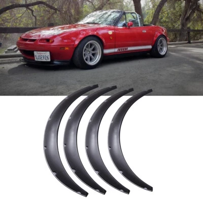 Kit de 4 piezas JDM Universal 35 mm guardabarros llamaradas carrocería ancha arcos de rueda para Mazda Honda Foto 1 de 4