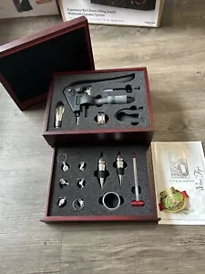 M) La Vigna Cork Remover & wine accessories set in Beautiful wood box 8x10x5” - Picture 1 of 6