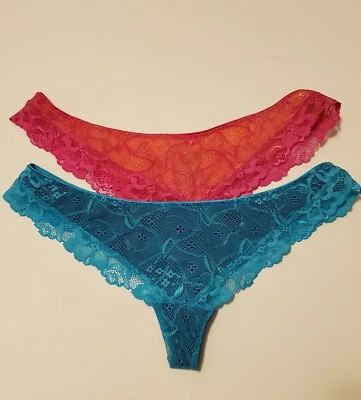 Honeydew Intimates E2637 Lady In Lace Thong Pack of 2  Pink and Green Size L - Image 1 of 2