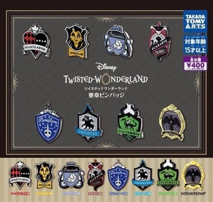 Twisted Wonderland Disney Pin Badge Set of 8 Completed Dorm Crest Capsule Toys - Picture 1 of 2