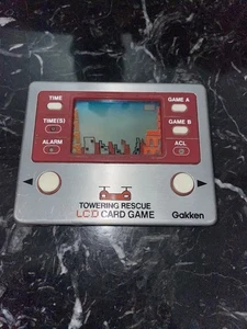 Towering Rescue LCD Card Game & Clock (Gakken Handheld, 1981) Tested & Working! - Picture 1 of 12