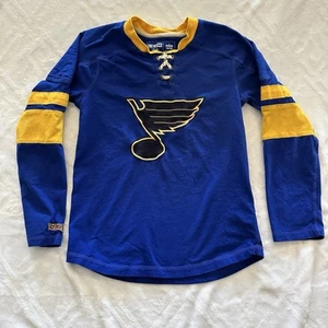 Youth Med. 10/12 CCM St. Louis Blues NHL Hockey Long Sleeve Cotton Shirt - Picture 1 of 7